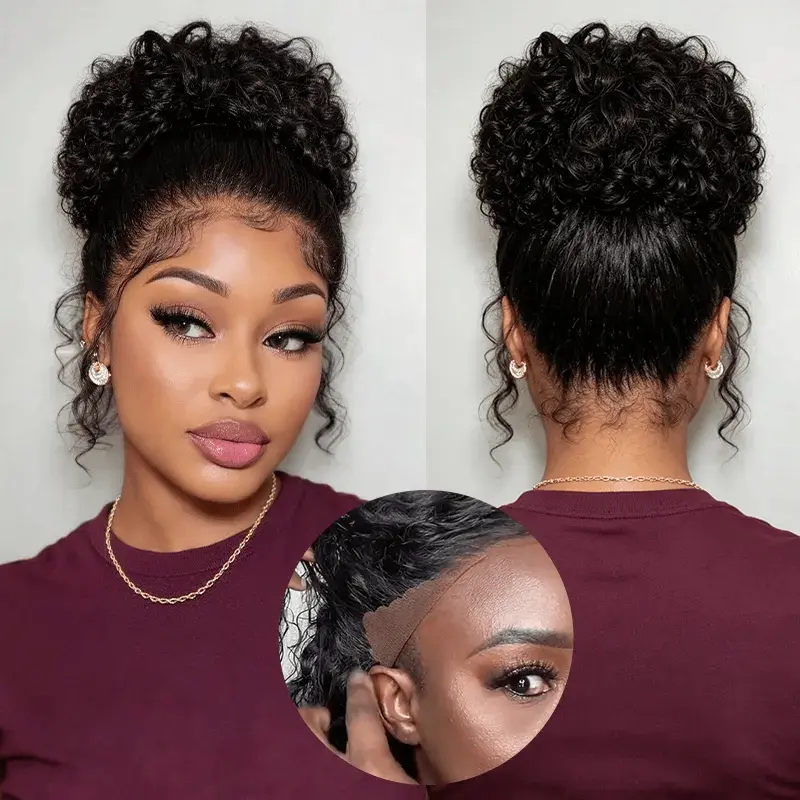 Water Wave 360 Hd Lace Frontal Wig Virgin Hair Drawstring Glueless Wigs 180% Density