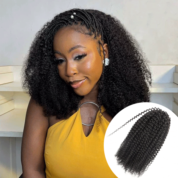 Handmade Small Kinky Curly Micro Pre Looped Invisible Crochet Hair Extensions for Black Women