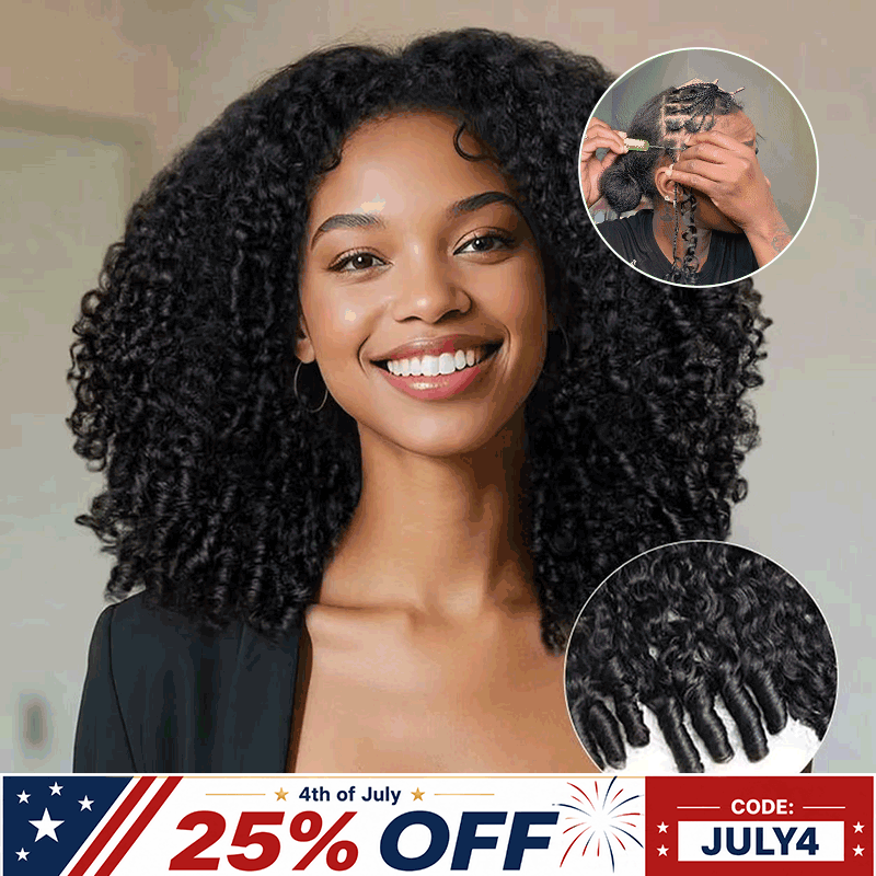 Burmese Curly Feather Crochet Hair Pre-Separated Invisible Micro Ring Loop Boho Braiding Human Hair Extensions Protective Hairstyle