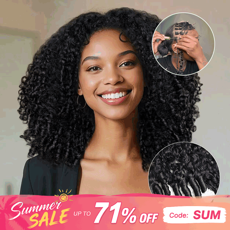 Burmese Curly Feather Crochet Hair Pre-Separated Invisible Micro Ring Loop Boho Braiding Human Hair Extensions Protective Hairstyle