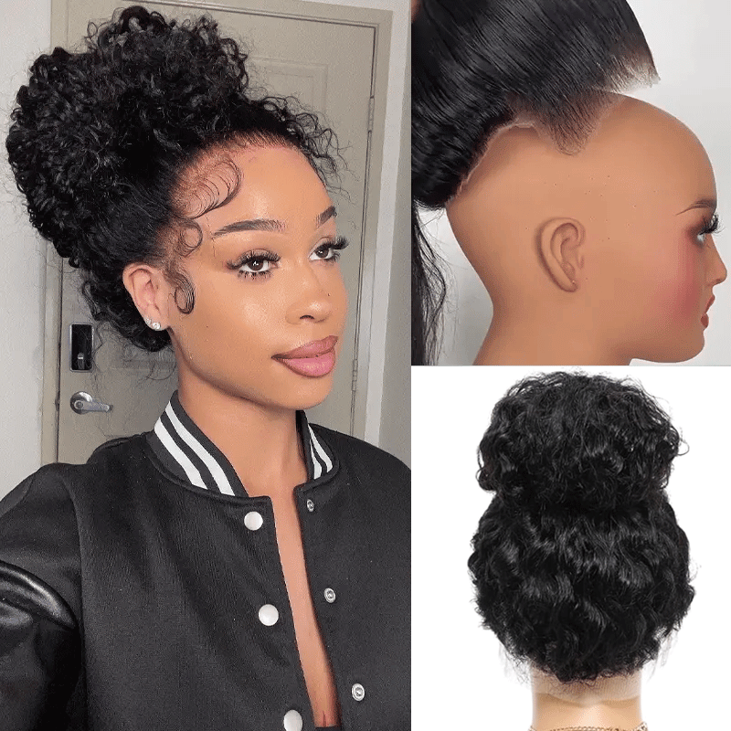 Water Wave 360 Lace Frontal Wig Glueless with Invisi-Drawstring for Flexible Fit & Bleached Knots