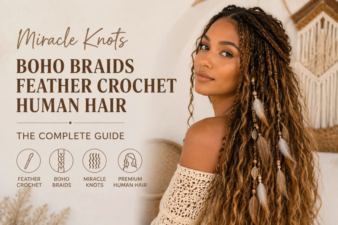 Say Goodbye to Heavy Boho Braids: The Ultimate Miracle Knots Guide Using Feather Crochet Human Hair