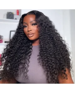 Wear and Go Glueless Wigs Deep Wave Human Hair 4x4 Closure Wigs