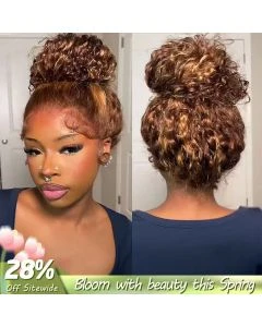 Glueless Easy Wear Highlight Water Wave 360 Lace Wig with InvisiFit Adjustable Straps and Pre Cut Lace for a Natural Look