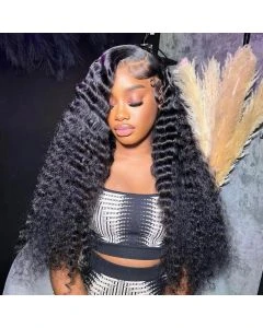Deep Wave 13x6 HD Lace Front Wig Human Hair with Easi-Drawstring Glueless Installation