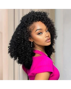 Fysin Coily Curly Glueless 7x5 HD Lace Flip Over Kinky Curly Wig for Beginner Friendly