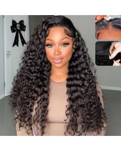 Deep Wave Wear Go 7x5 HD Glueless Lace Wig Bleached Knots Pre-cut