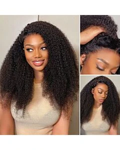 Fysin Coily Curly Glueless 7x5 HD Lace Flip Over Kinky Curly Wig for Beginner Friendly