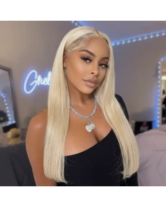 613 Blonde 13×4 HD Lace Front Wig Virgin Straight Human Hair Pre-Plucked