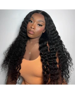 5x5 HD Deep Wave Glueless Lace Closure Wig Virgin Human Hair