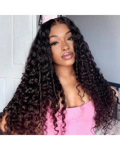 Deep Wave Wear Go 7x5 HD Glueless Lace Wig Bleached Knots Pre-cut
