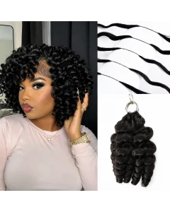 Fysin Miracle Knots Crochet Braids Wand Curls Micro Ring Loop Crochet Human Hair Extension 