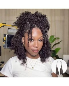 Handmade Small Kinky Curly Micro Pre Looped Invisible Crochet Hair Extensions for Black Women