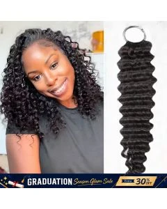 Deep Wave Pre-Separated Feather Crochet Hair Machine Made Versatile Styling Human Hair Extension
