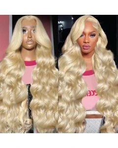 613 Blonde Body Wave 13x6 Lace Front Wig Pre-Plucked Hairline Free Parting