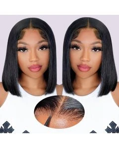 Wear Go Glueless Straight Bob Wig 4x4 HD Lace Closure Pre-Cut & Pre-Plucked