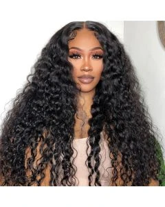 Ready to Wear Glueless Human Hair Wig with 4x4 Lace Closure Deep Wave