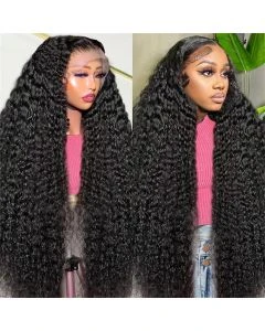Fysin Curly Hair 13x6 HD Lace Frontal Wig Natural Human Hair