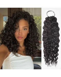 Water Wave Curly Lightweight Feather Crochet Human Hair Extension Reusable For Woman
