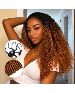 Burmese Curly T30 Feather-Line Invisible Pre Looped Crochet Hair Extension