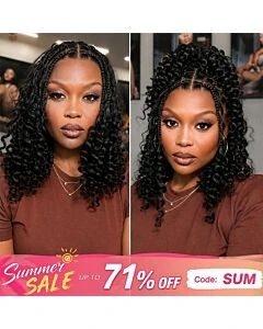 Boho Curly 13x6 HD Lace Bob Human Hair Wig - Glueless Pre-Cut Knotless Look Wig with Drawstring