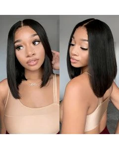 Wear and Go Glueless Bob Wig Human Hair 5x5 HD Transparent Lace Front Wigs