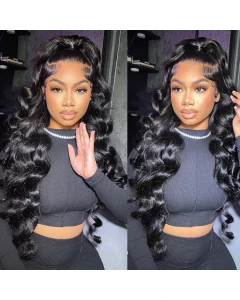13x4 Lace Front Wig Loose Deep Wave Human Hair Transparent HD Lace Pre Plucked Wig