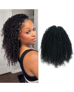 Tight Curly Lightweight Yanky Twists Feather Crochet Human Hair Extension Effortless Beauty