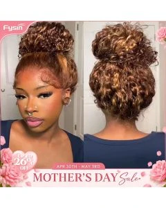 Glueless Easy Wear Highlight Water Wave 360 Lace Wig with InvisiFit Adjustable Straps and Pre Cut Lace for a Natural Look