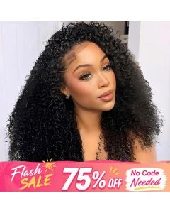 [ 18" = $69 ]Curly Half Wig Human Hair 3 IN 1 Half Wig Invisible Drawstring Wig Human Hair Half Wig For Women Hair Wig