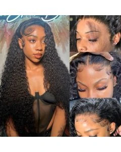 Water Wave 13x6 HD Lace Front Wig Human Hair Pre Plucked Upgrade Easi-Drawstring Wigs