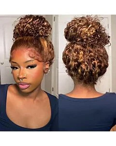 Glueless Easy Wear Highlight Water Wave 360 Lace Wig with InvisiFit Adjustable Straps and Pre Cut Lace for a Natural Look