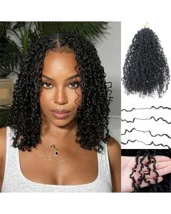 Tight Curly Lightweight Yanky Twists Feather Crochet Human Hair Extension Effortless Beauty