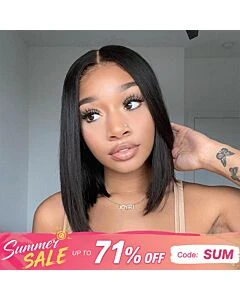 Wear Go Wigs Straight Hair Pre Cut 7x5 HD Lace Closure Wig Short Bob Glueless Wig