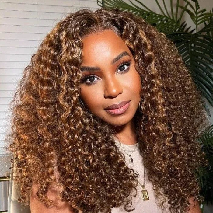 Highlight Brown Water Wave Wig