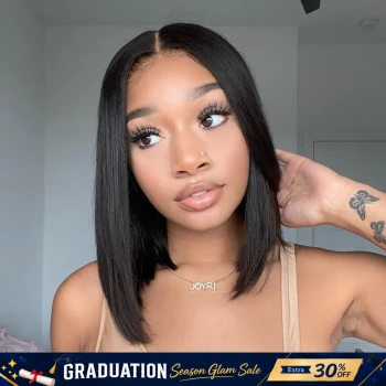 Wear Go Wigs Straight Hair Pre Cut 7x5 HD Lace Closure Wig Short Bob Glueless Wig