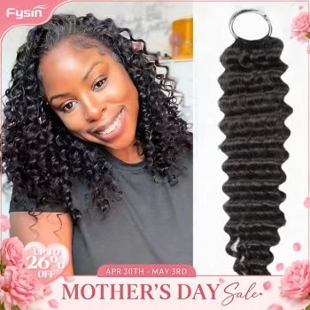 Deep Wave Pre-Separated Feather Crochet Hair Machine Made Versatile Styling Human Hair Extension