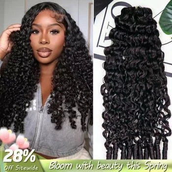 Burmese Curly Human Feather-Line Invisible Crochet Hair Pre Separated Knotless Crochet Human Hair