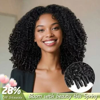 Burmese Curly Feather Crochet Hair Pre-Separated Invisible Micro Ring Loop Boho Braiding Human Hair Extensions Protective Hairstyle