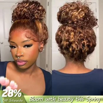 Glueless Easy Wear Highlight Water Wave 360 Lace Wig with InvisiFit Adjustable Straps and Pre Cut Lace for a Natural Look