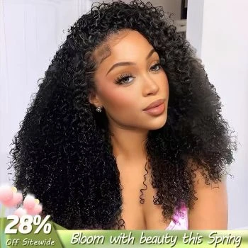 Fysin Glueless Kinky Curly Human Hair Half Wig, 3-in-1 Flip Over Quick Weave Styles, Beginner Friendly