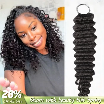 Deep Wave Pre-Separated Feather Crochet Hair Machine Made Versatile Styling Human Hair Extension