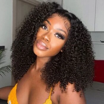 Fysin Glueless Kinky Curly Human Hair Half Wig, 3-in-1 Flip Over Quick Weave Styles, Beginner Friendly