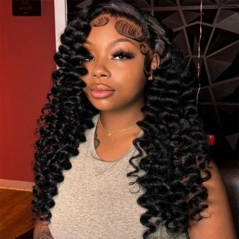 13x4 Lace Front Wig Loose Deep Wave Human Hair Transparent HD Lace Frontal Wig Pre Plucked with Baby Hair 180% Density