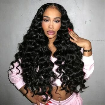 13x4 Lace Front Wig Loose Deep Wave Human Hair Transparent HD Lace Pre Plucked Wig