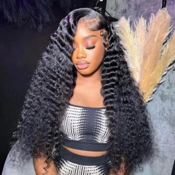 Deep Wave 13x6 HD Lace Front Wig Human Hair with Easi-Drawstring Glueless Installation