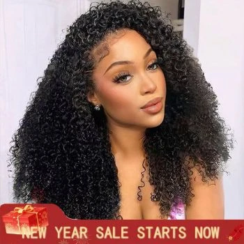 Fysin Glueless Kinky Curly Human Hair Half Wig, 3-in-1 Flip Over Quick Weave Styles, Beginner Friendly