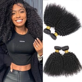 Kinky Curly 100% Human Hair Weave 4 Bundles