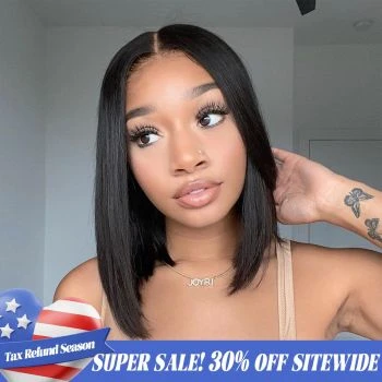 Wear Go Wigs Straight Hair Pre Cut 7x5 HD Lace Closure Wig Short Bob Glueless Wig