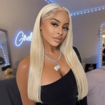 613 Blonde 13×4 HD Lace Front Wig Virgin Straight Human Hair Pre-Plucked